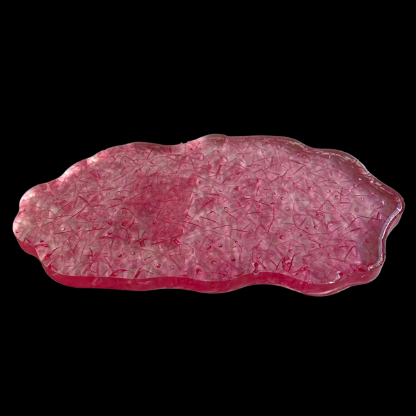 Mini Bandeija rosa em resina epóxi