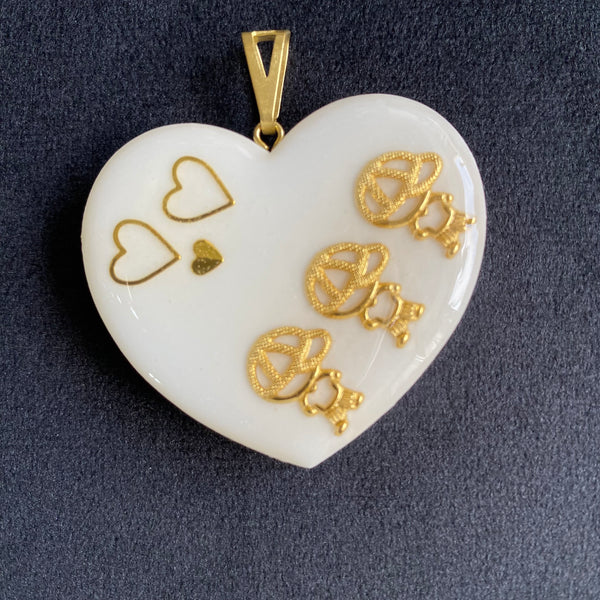 Pingente de Leite Materno em Formato de Coração Meninos