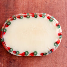 Bandeja oval com pimentas em vidro de Murano P