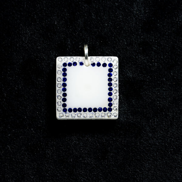 Pingente de Leite Materno em Formato de Quadrado com Zircônias