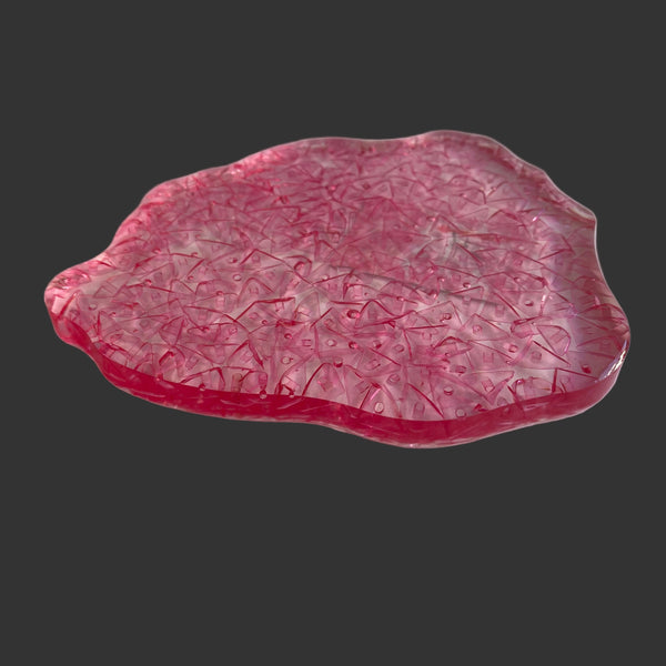 Mini Bandeija de resina epóxi cor de rosa